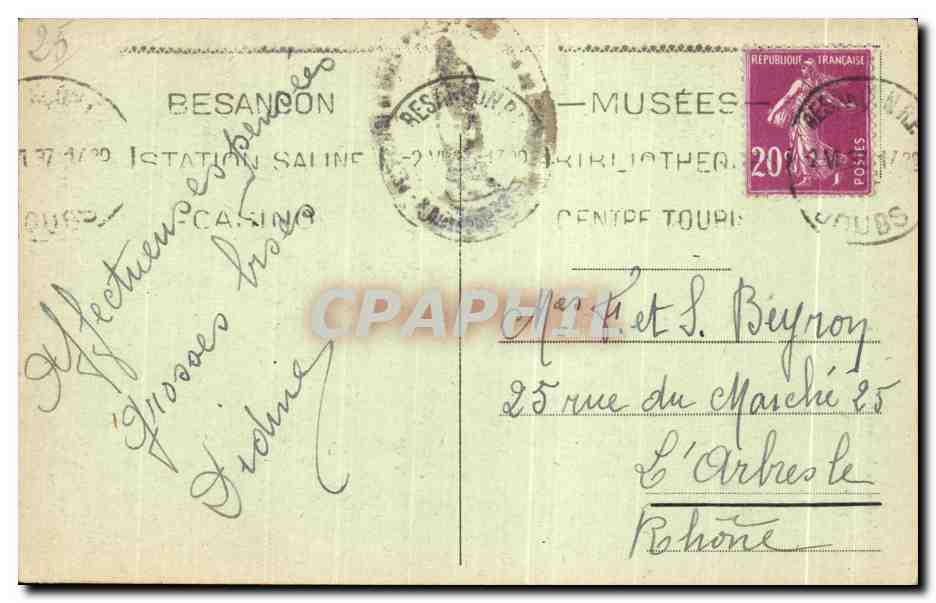 Le Calvaire de la Chapelle des Buis près Besançon — Cliché Bayard — Verso