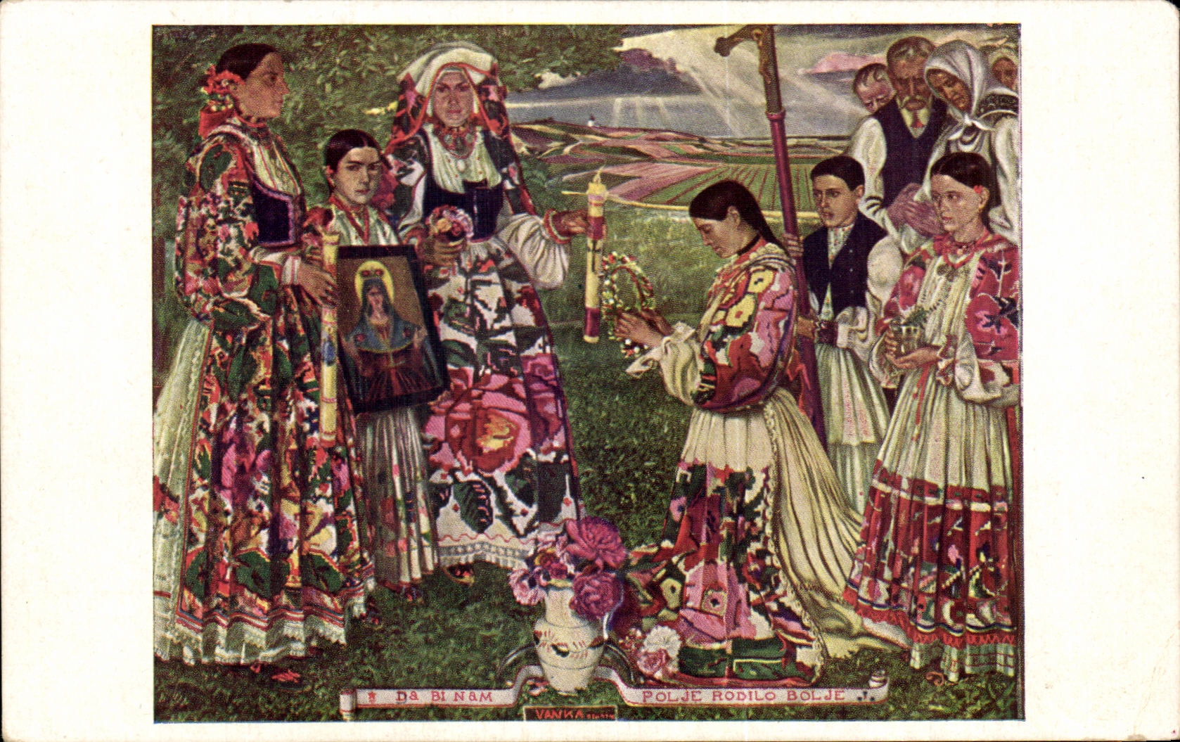 CPA Vanka Pinz Blagoslov Zita Weizenweihe Folklore Costume Femme