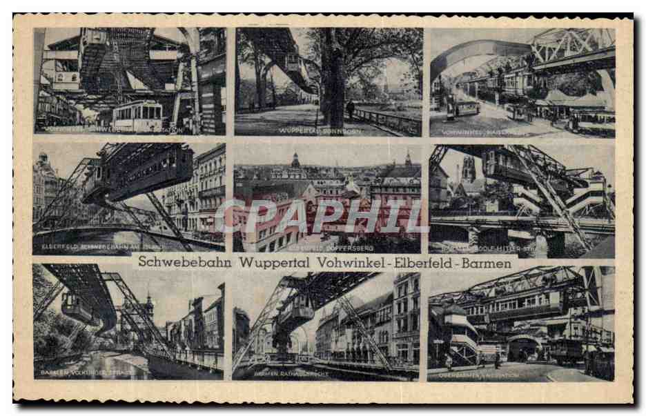 CPA Schwebebahn Wuppertal Vohwinkel Elberfeld Barmen