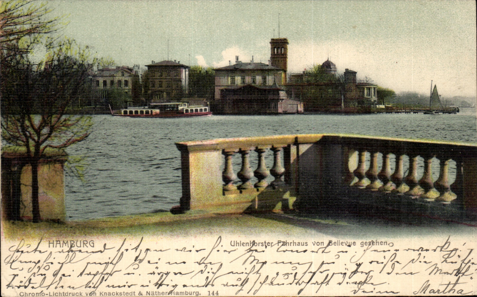 CPA Hamburg Uhlenhorster Pahrhaus von Believue gerthen