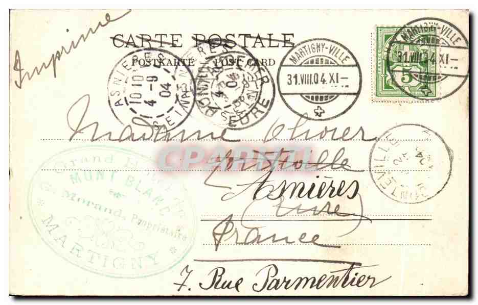 CPA Lac a Hospoce du Grand St Bernard — Rückseite