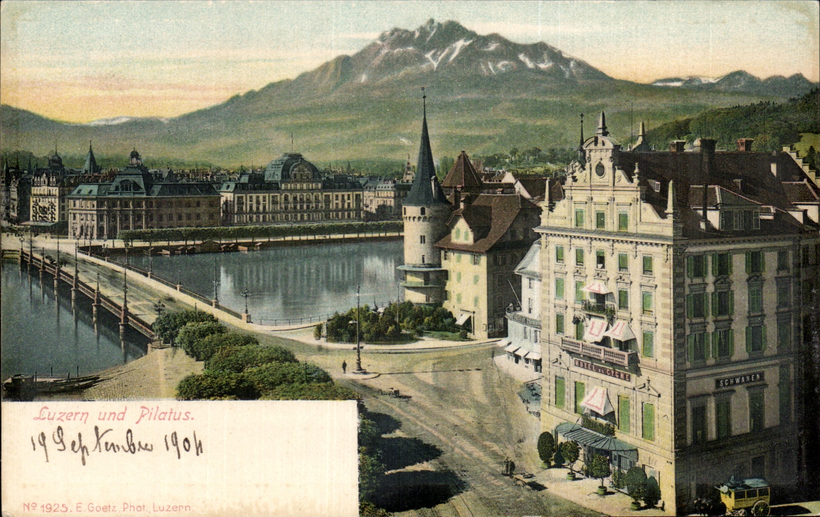 CPA Luzern und Pilatus Postkarte Post card Carte postale Weltpostverein Union