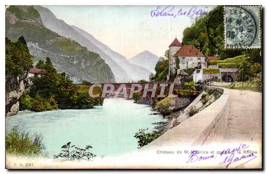 CPA Chateau de St Maurice et poc sur le Rhone