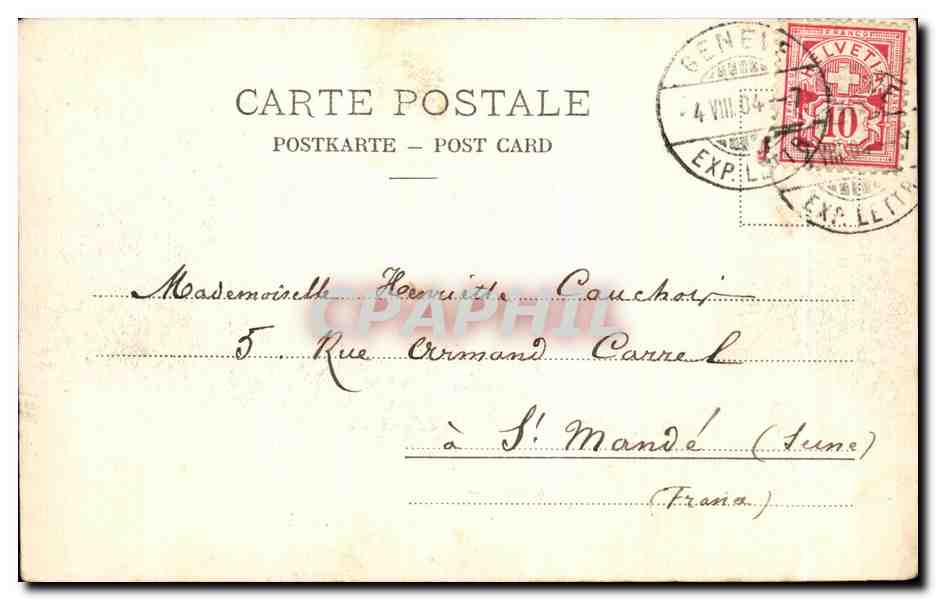 CPA Bords du Rhone pres Geneve — Rückseite