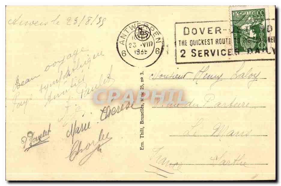 CPA Anvers Antwerpen Le Steen et le Port Hel Steen en de Haven — Back