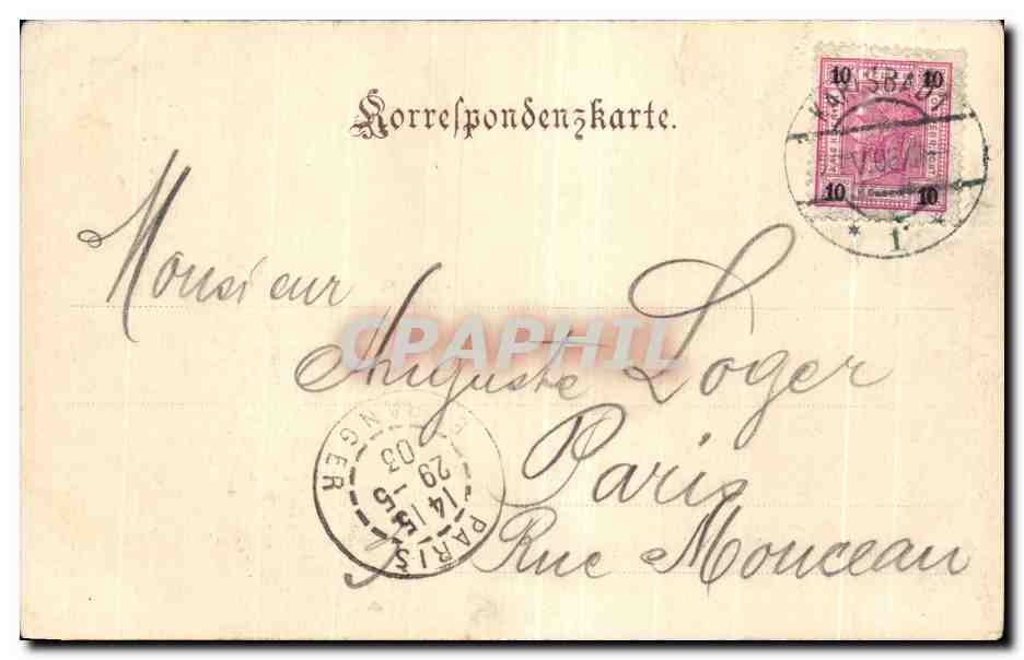 CPA Karlsbad Grand Hotel Pupp — Rückseite