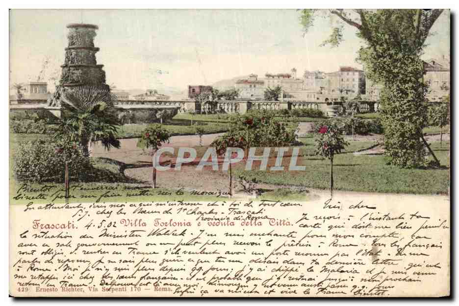 CPA Frascati Villa Forlonia e vedula della citta