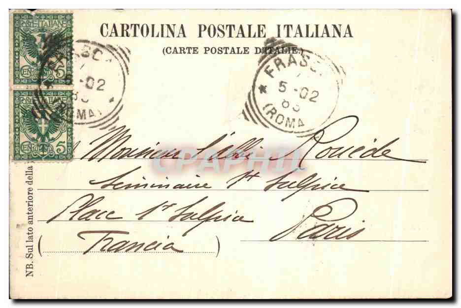 CPA Frascati Villa Forlonia e vedula della citta — Rückseite