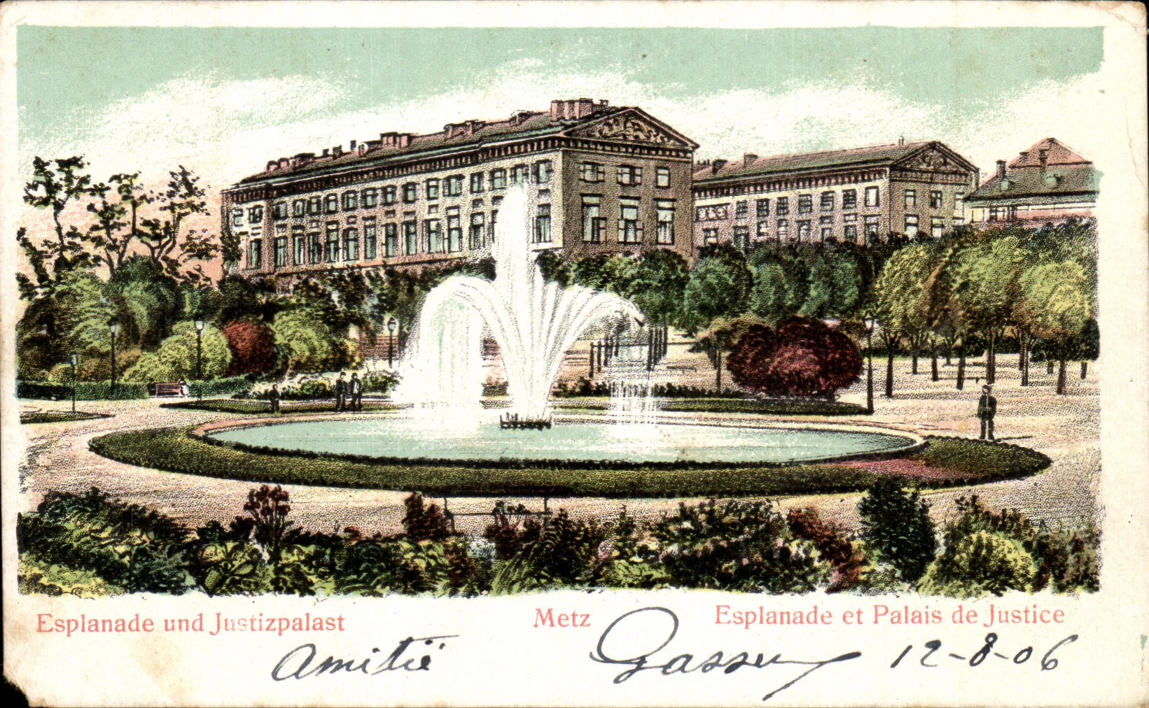 Esplanade et Palais de Justice — Metz — éditeur Amitié
