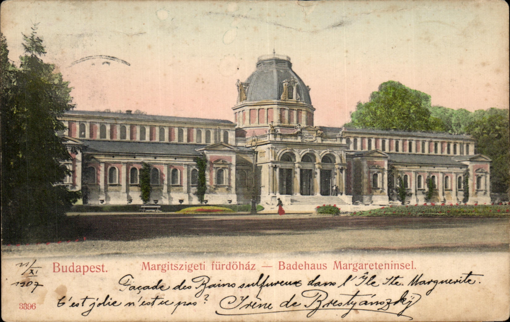 CPA Budapest Margitszigeti furdohaz Badehaus Marareteninsel