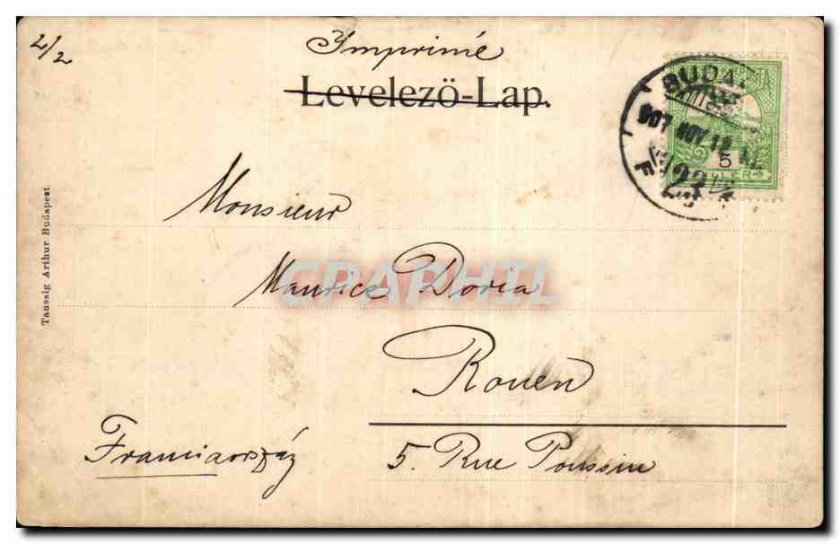 CPA Budapest Margitszigeti furdohaz Badehaus Marareteninsel — Verso