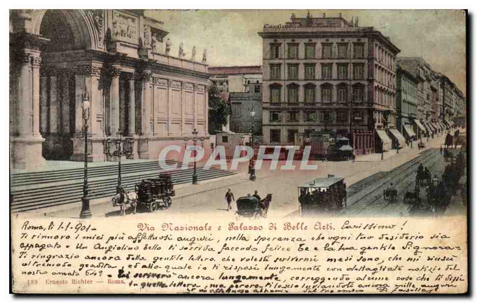 CPA Via Rasionale e Plalasso di Belle Deti Roma 