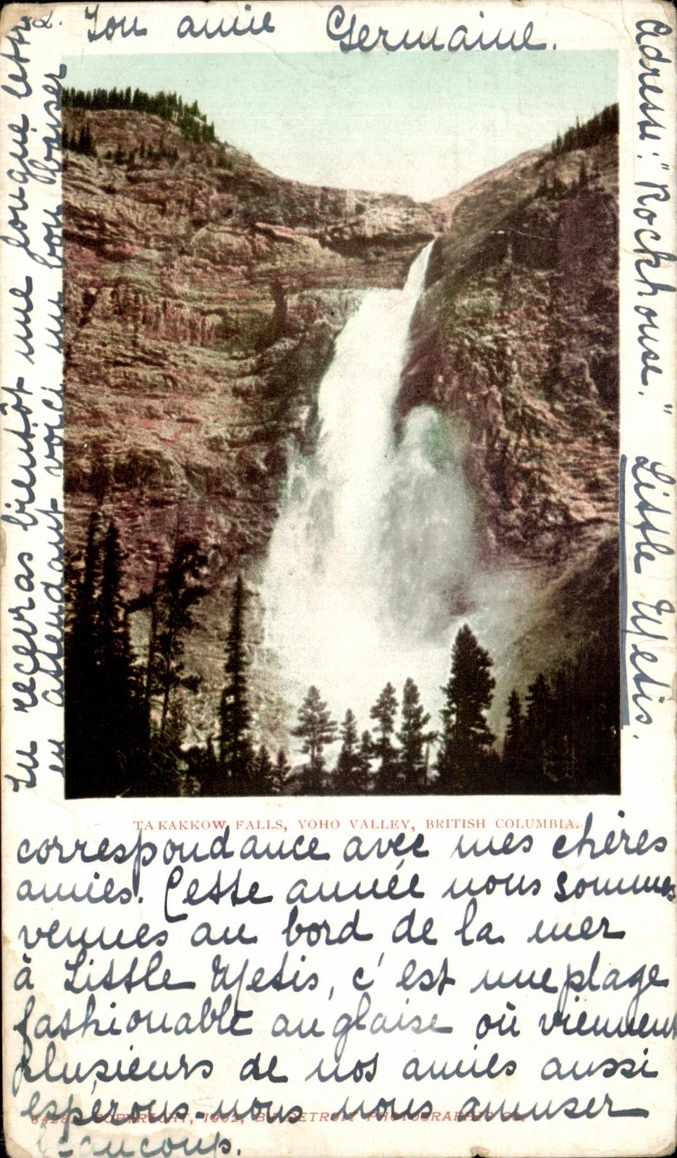 CPA Tabakkow Falls Yoho Valley British Columbia Canada