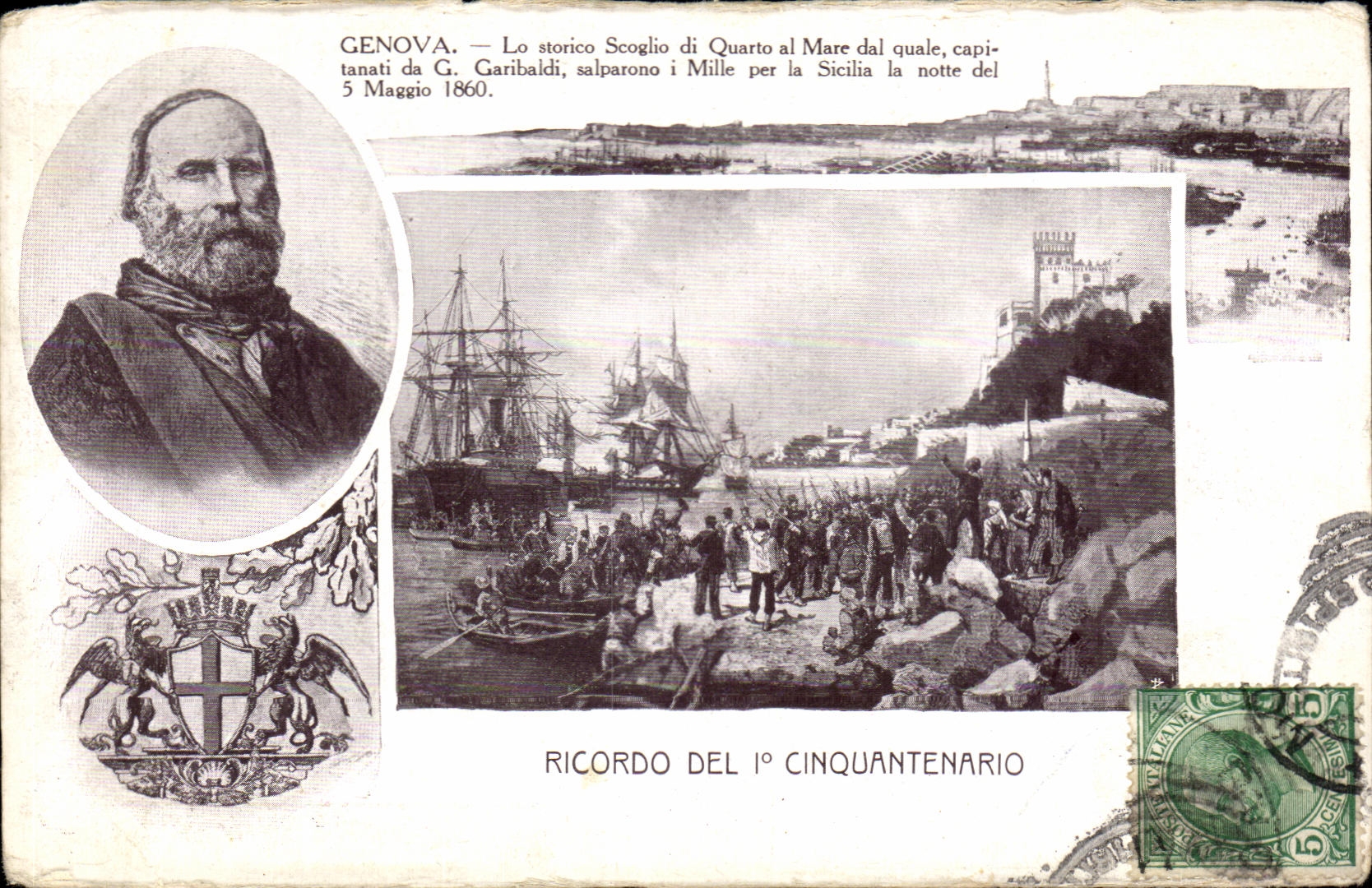 CPA Genova La Stoico Scoglio di Quarto al Mare dal Bateaux 