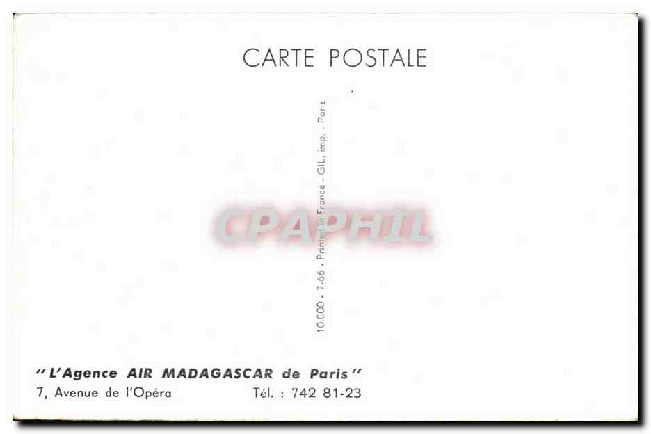 CPA L Agence Air Madagascar de Paris Avenue de l opera Aviation — Rückseite