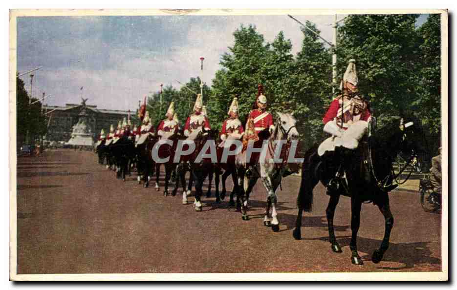 CPA Horse Guards In The Mall London Cheval Horse Militaria 
