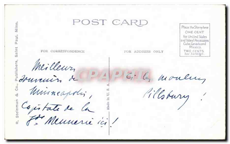 CPA Pillsbury Flour Mills Minneapolis Minn — Back