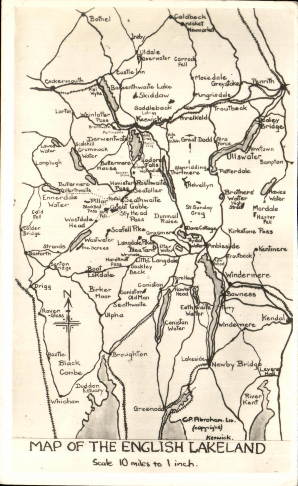 CPA Mapo of the English Lakeland