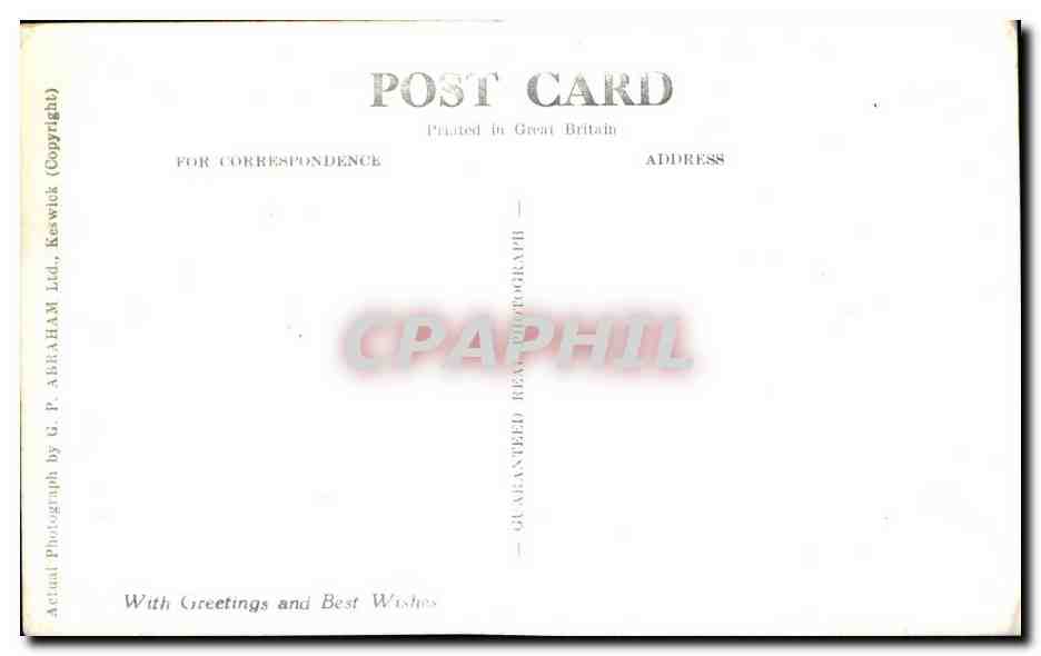 CPA Mapo of the English Lakeland — Rückseite