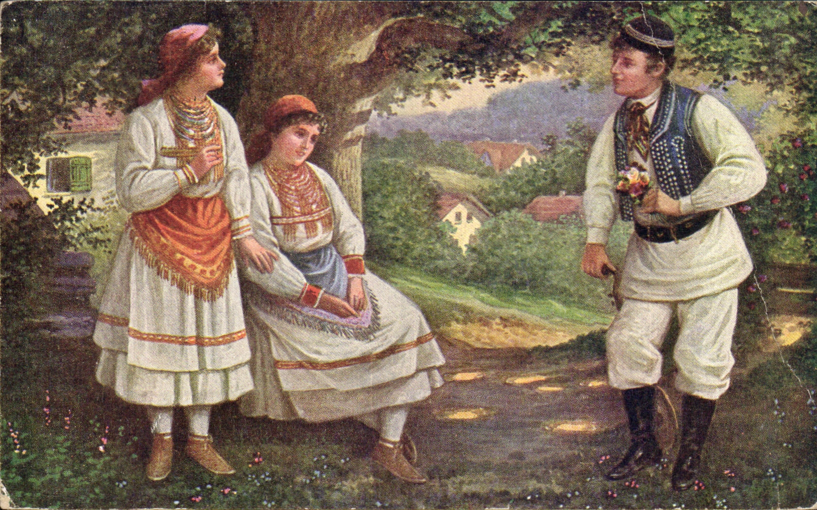 CPA Naklada Rudoif Polacek Zagreb Folklore Costume