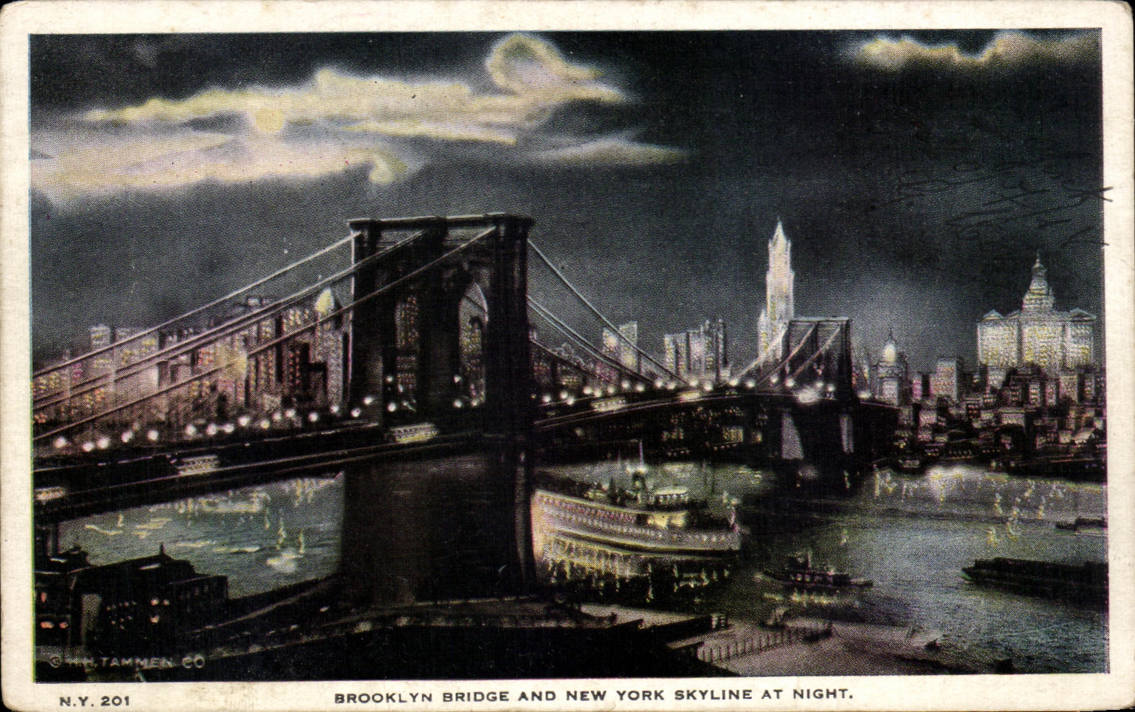 CPA Brooklyn Bridge And New York Skyline At Night