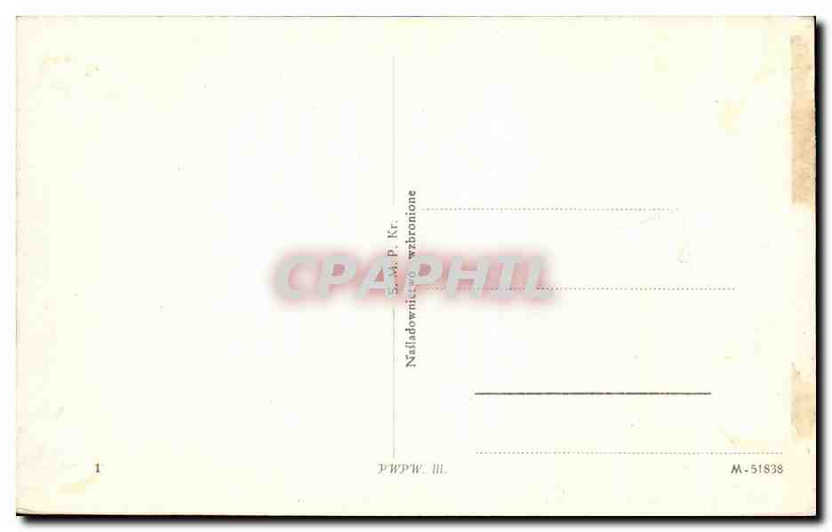 Kraków. Kościół N. P. Marii, Ratusz i Kopiec Kościuszki — éditeur S.M.P. Kr. n° M-51838 — Achterkant