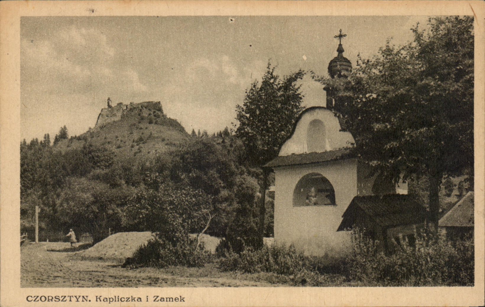 CPA Czorsztyn Kapliczka i Zamek Pologne Polska Poland