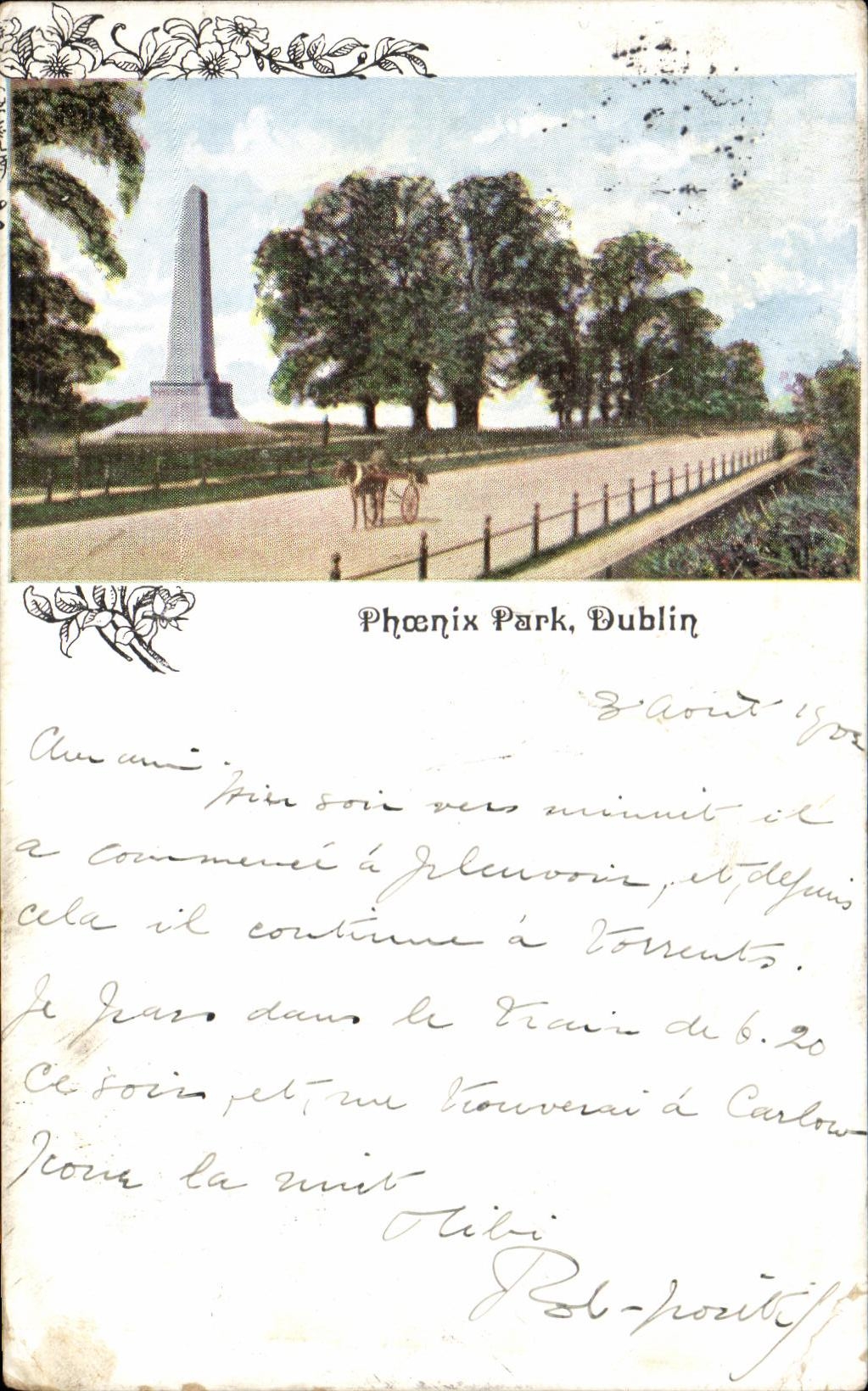 CPA Phoenix Park Dublin Ireland Irlande