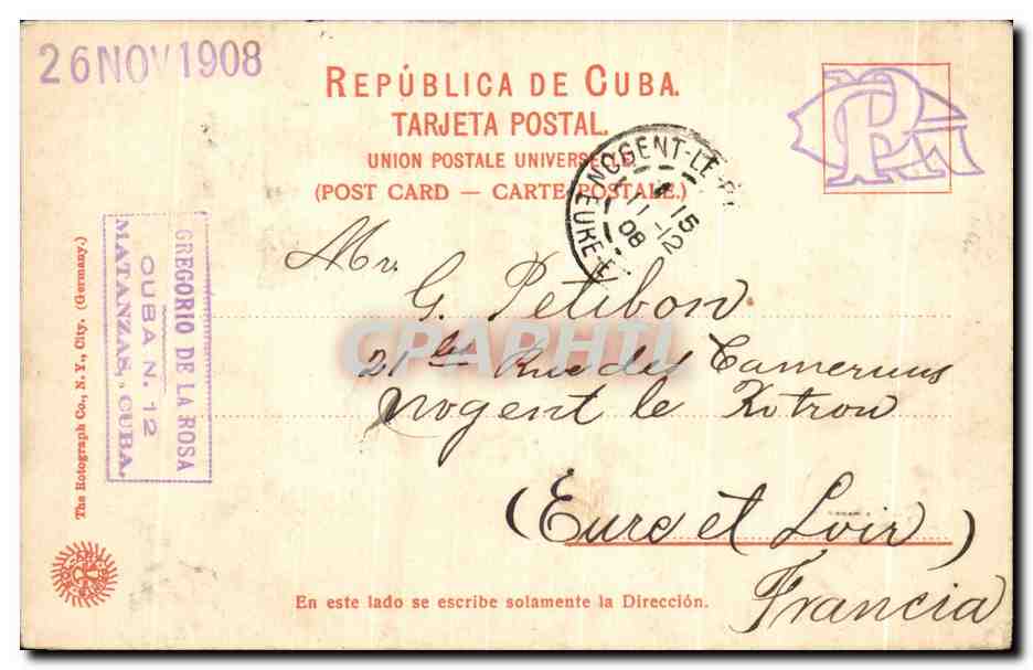 CPA San Juan River Rio San Juan Matanzas Cuba — Back
