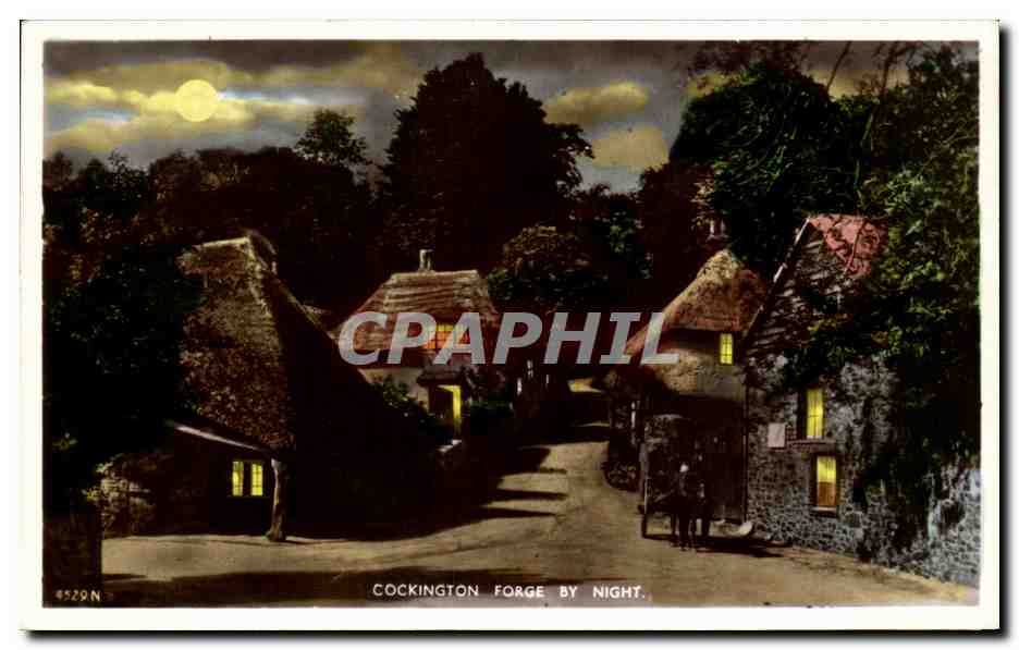 Cockington Forge by Night — Real Photo Postcard by Nigh Ventnor I.W. - Recto