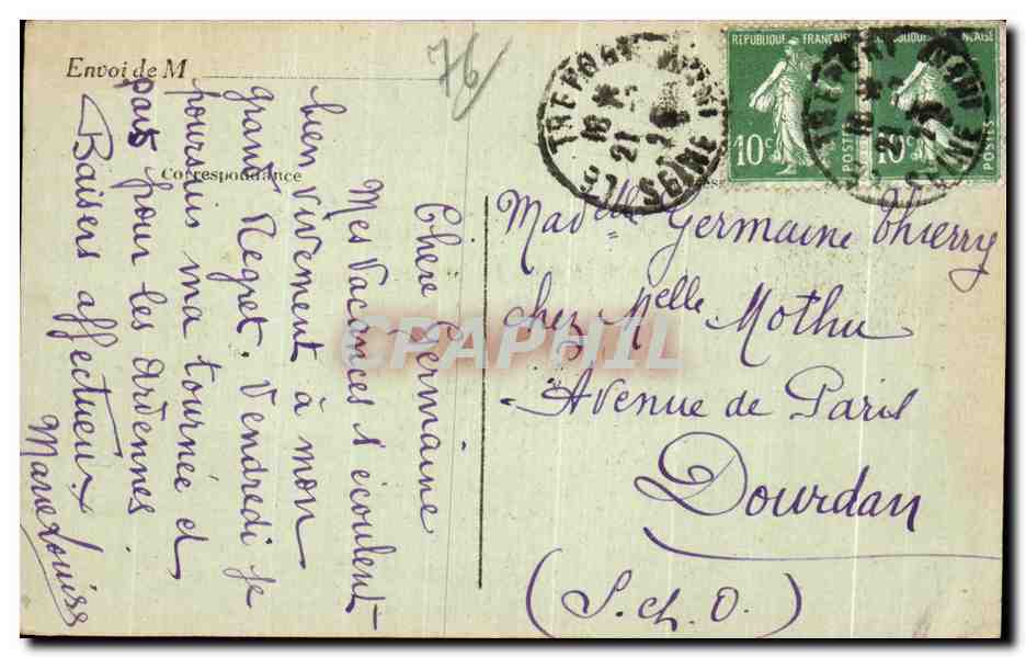 CPA Le Treport Le Terrasses Trianon Hotel — Rückseite