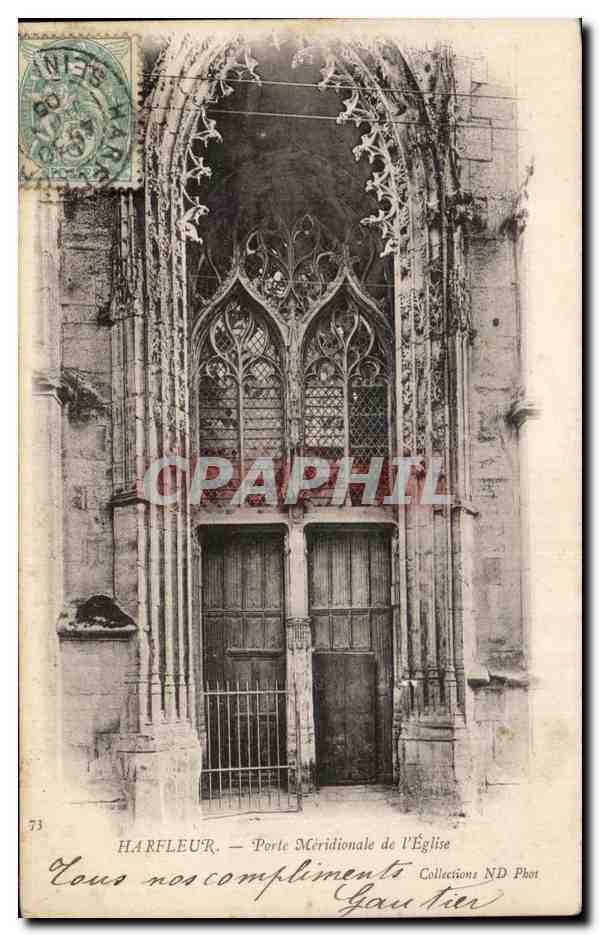 CPA Harfleur Porte Meridionale de l Eglise