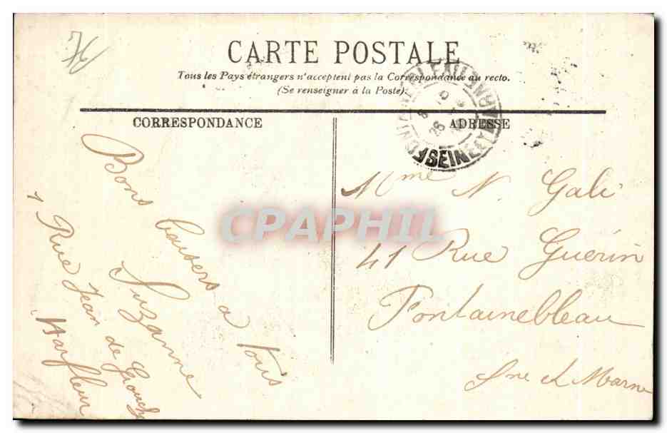 CPA Harfleur Grand Portail de l Eglise — Rückseite