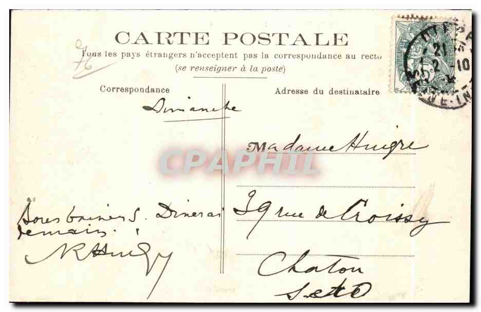 CPA Dieppe La grand Pont — Rückseite