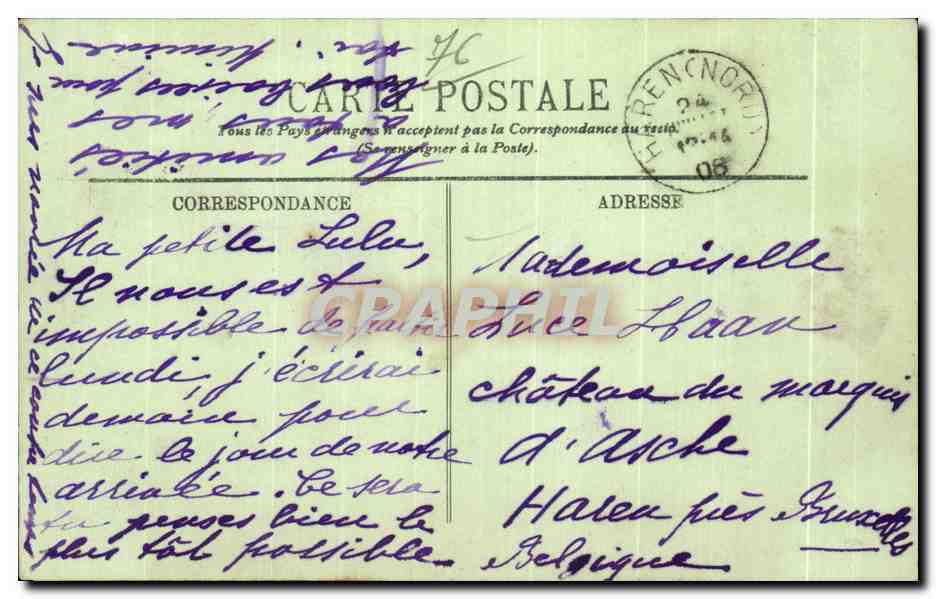 CPA Le Havre Sortie d un quatre Mats Bateau — Rückseite