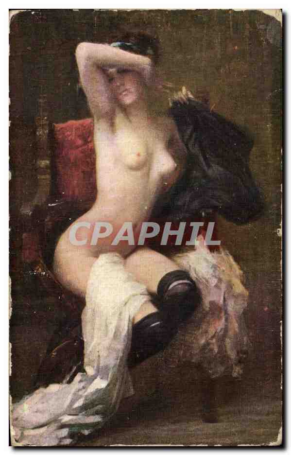 CPA Femme nue erotique Gallelli premier epose
