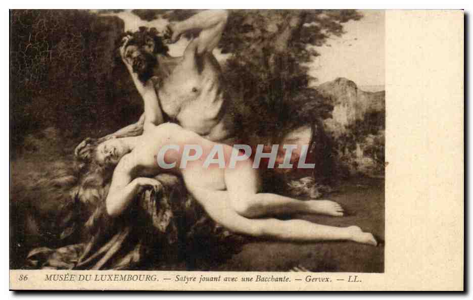 Satyr, der mit einer Bacchante spielt — Musée du Luxembourg — Gervex — LL. — n°86