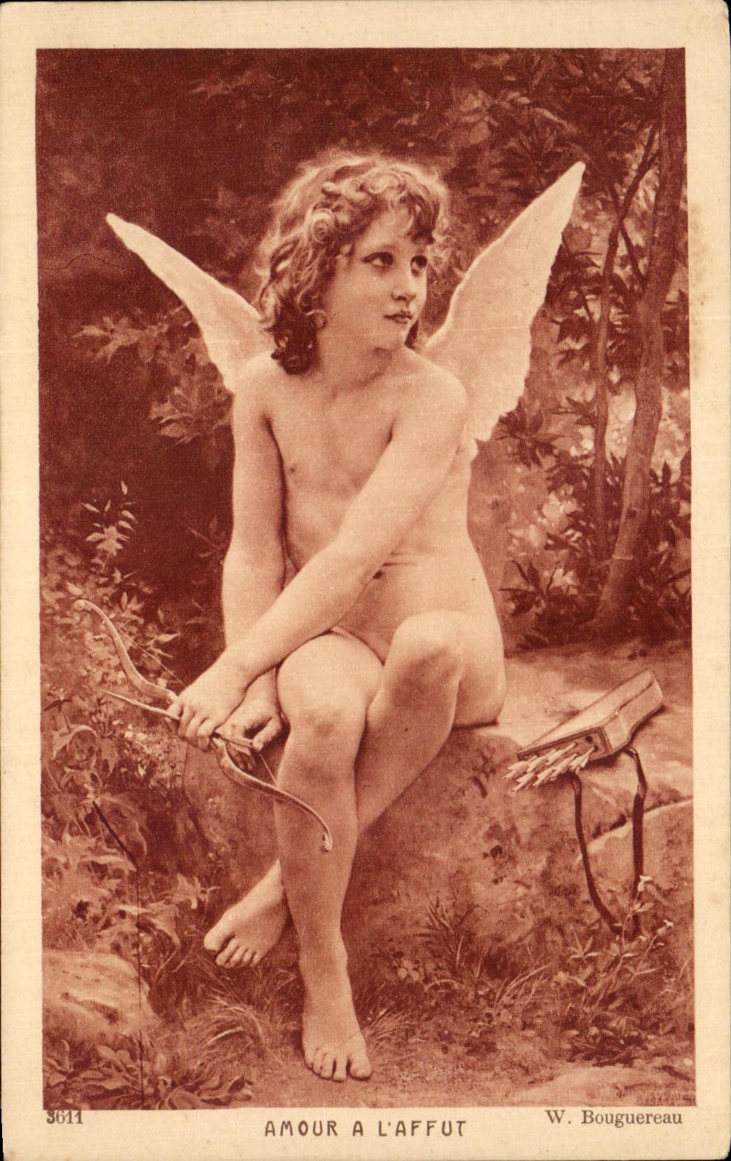 CPA Amour A L affut Bouguereau Ange Angel 