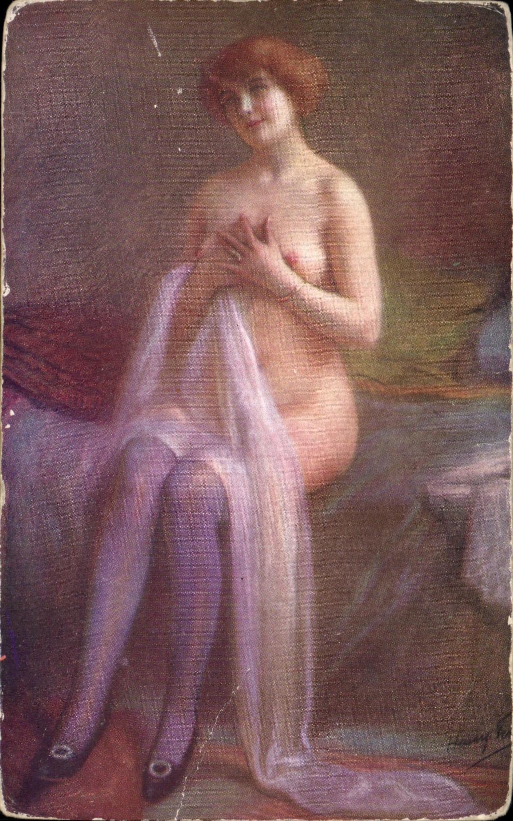 CPA Femme nue erotique Salon de Paris Perrrault Ingenue 