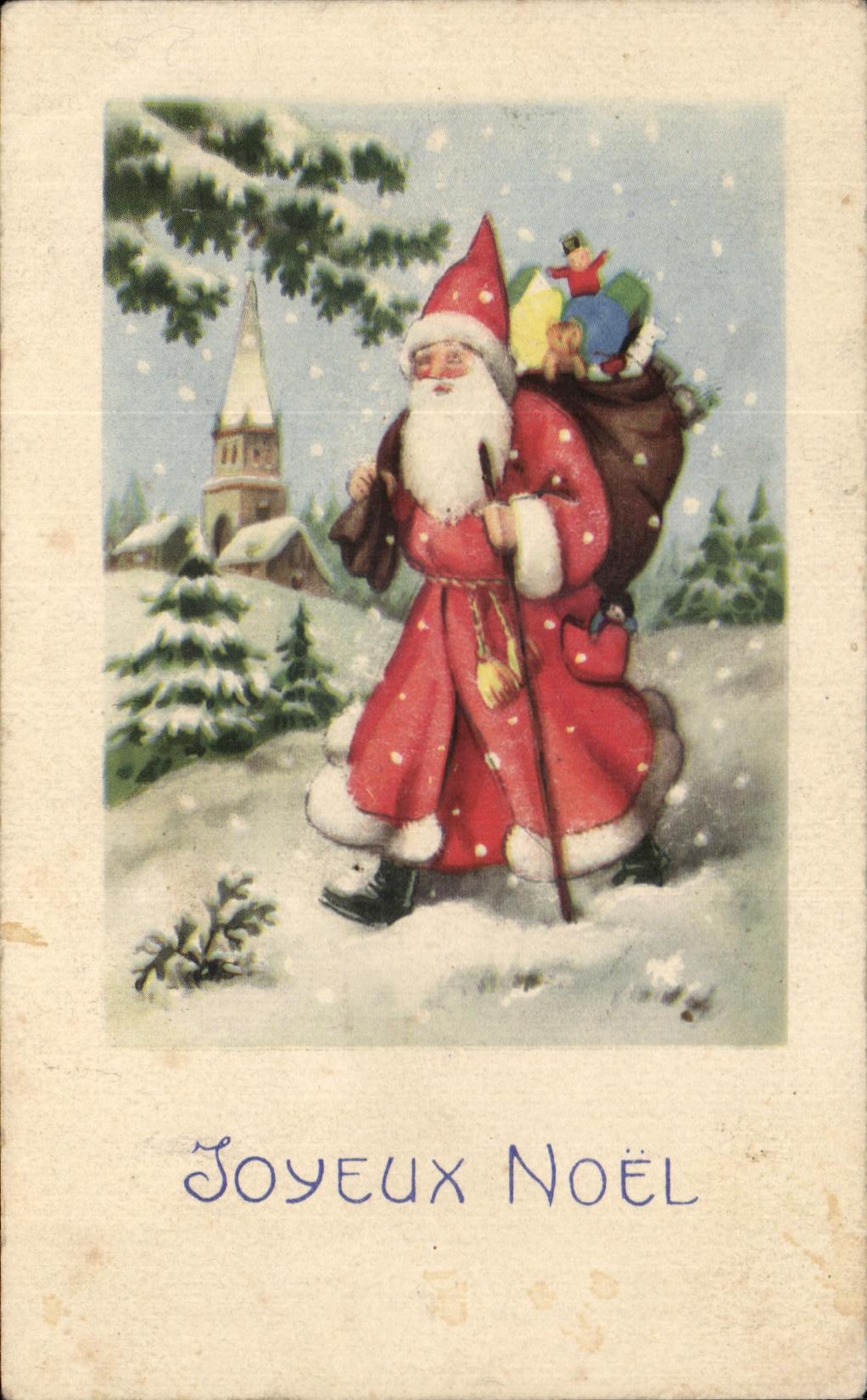 CPA Joyeux Noel Christmas Santa Claus 