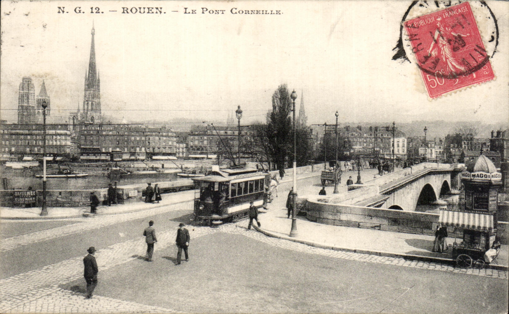 CPA Rouen Le Pont Corneille Tramway