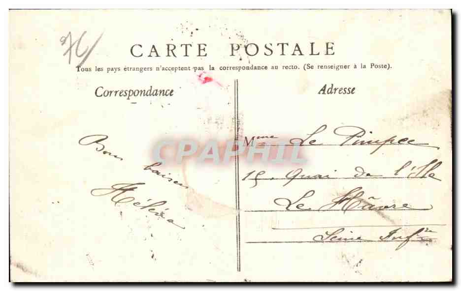 CPA Rouen Le Pont Corneille Tramway — Verso