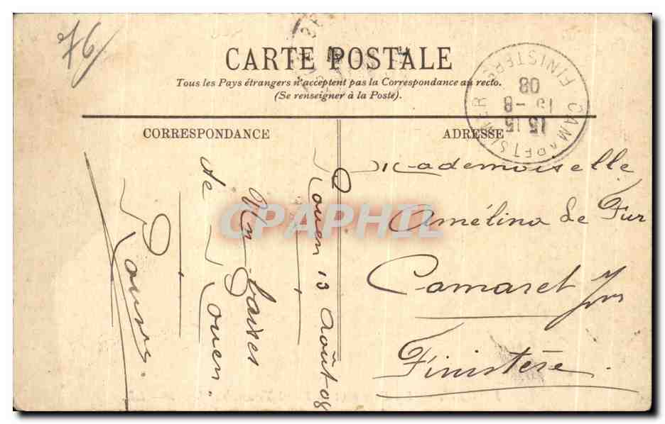 CPA Rouen La Seine et le pont Transbordeur Bateaux — Rückseite