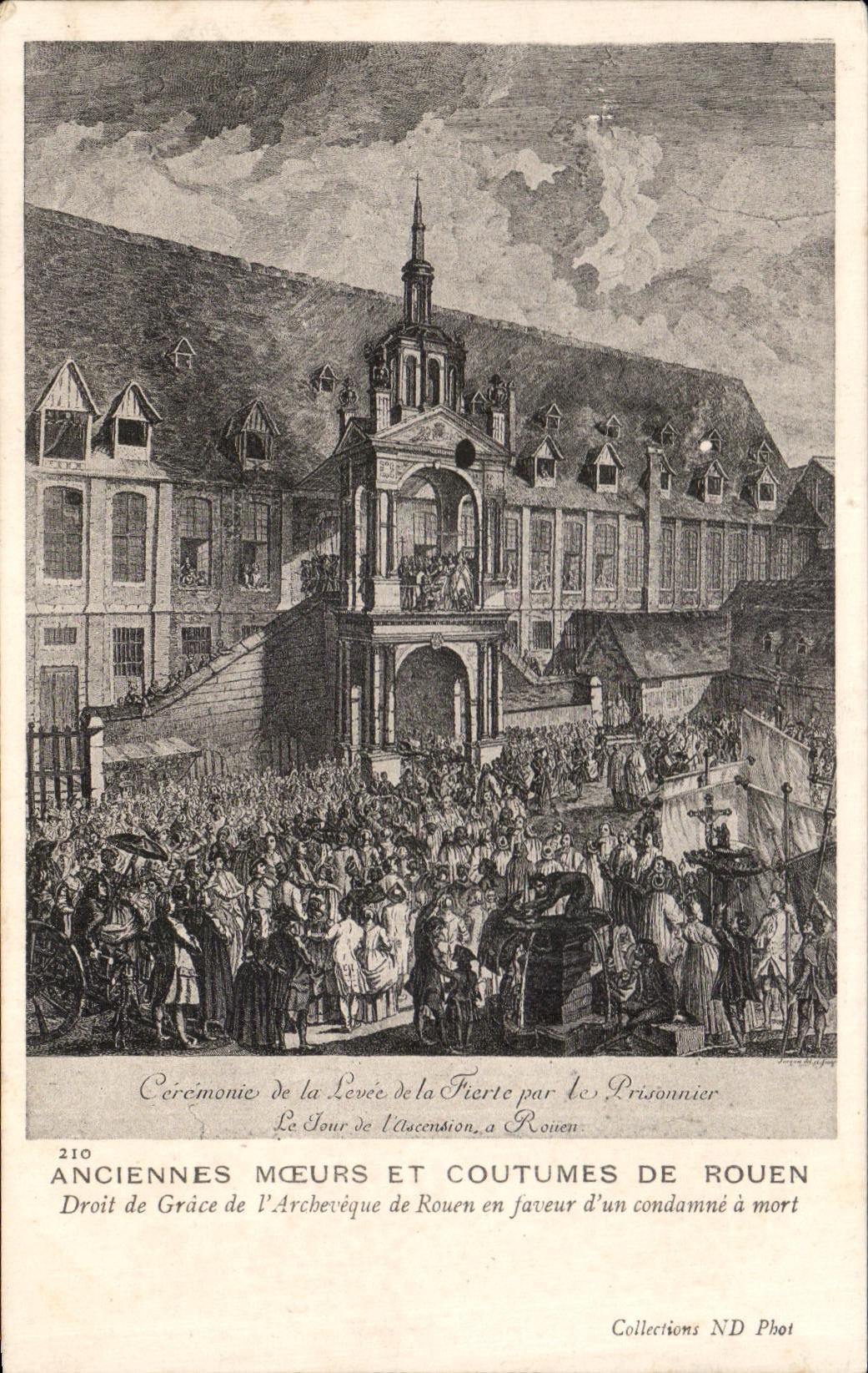 CPA Rouen Anciennes Moeurs Et Coutumes de Rouen Droit de grace de l archeveque de Rouen en faveur d un condamne a mort 