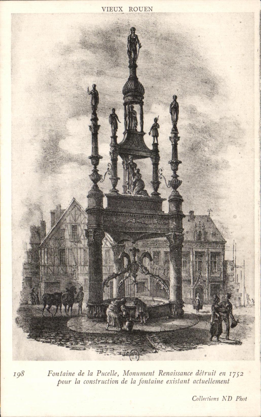 CPA Rouen Fontaine de la pucelle Jeanne d arc