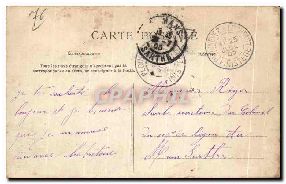 Rouen — Salida de la Misa de la Iglesia de la Madeleine — La C.P.A. n°2078 — Reverso