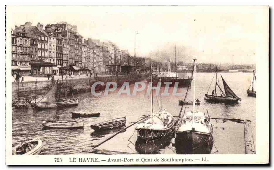 CPA Le Havre Avant Port et Quai de Southampton Bateaux