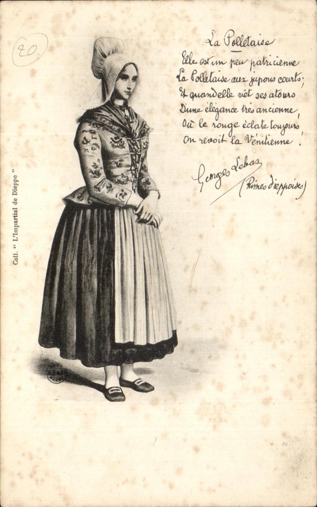 CPA Folklore costume La Polletaise Femme 