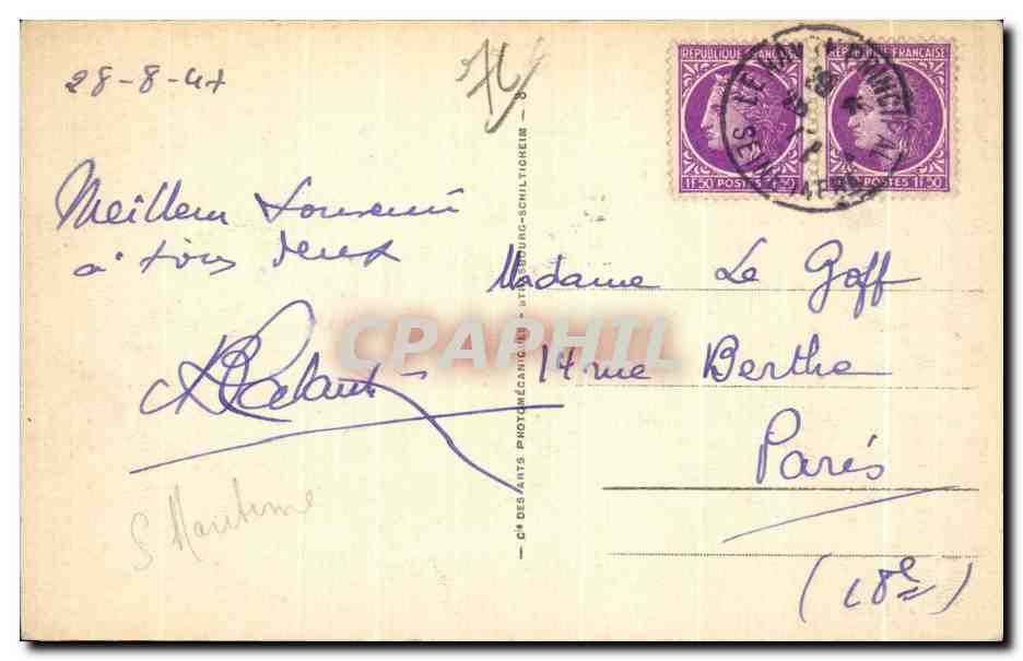 CPA Ste Adresse Jolie d ensemble sur les Falaises — Rückseite