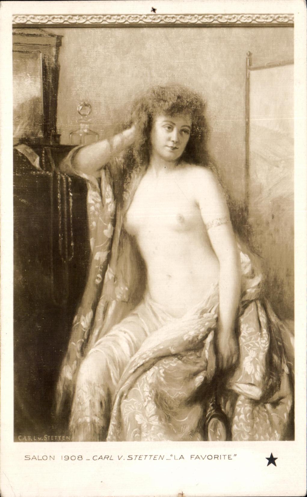 CPA Femme nue erotique Salon Carl V Stetten La Favorite